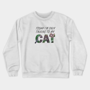 Today I'm only talking to my cat - brown sand cat oil painting word art Crewneck Sweatshirt